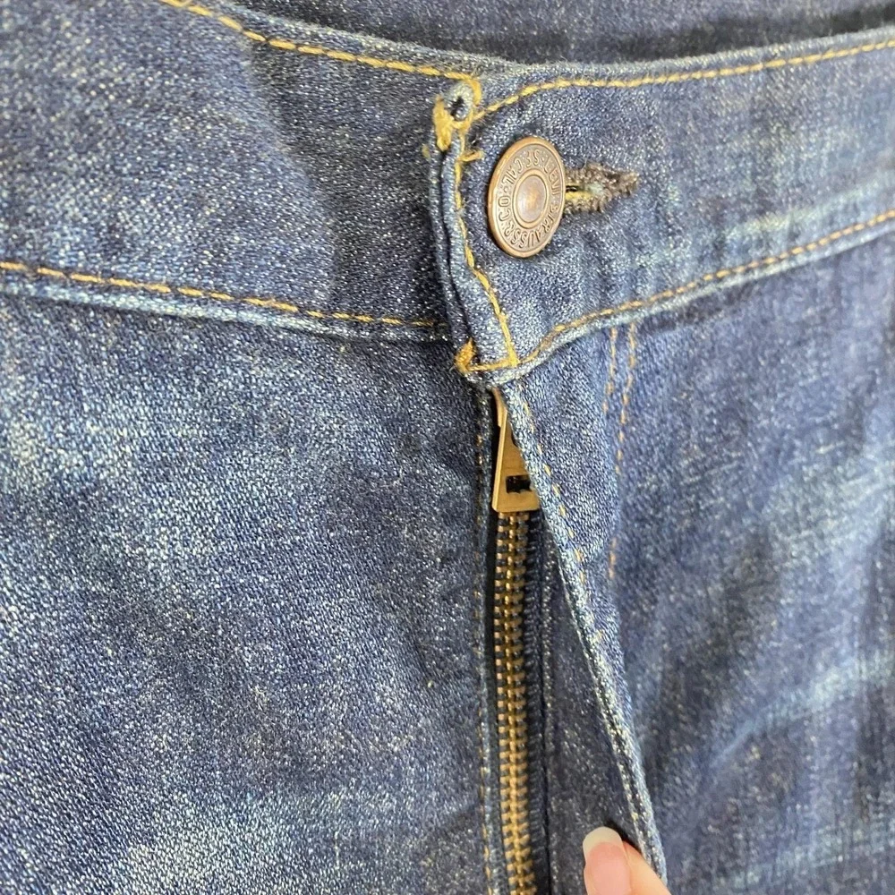 Levis‎ 569 Jeans Mens 42x30 Blue Denim Loose Straight Fit Distressed Dark Wash